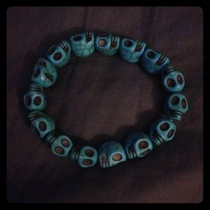Turquoise skull bracelet