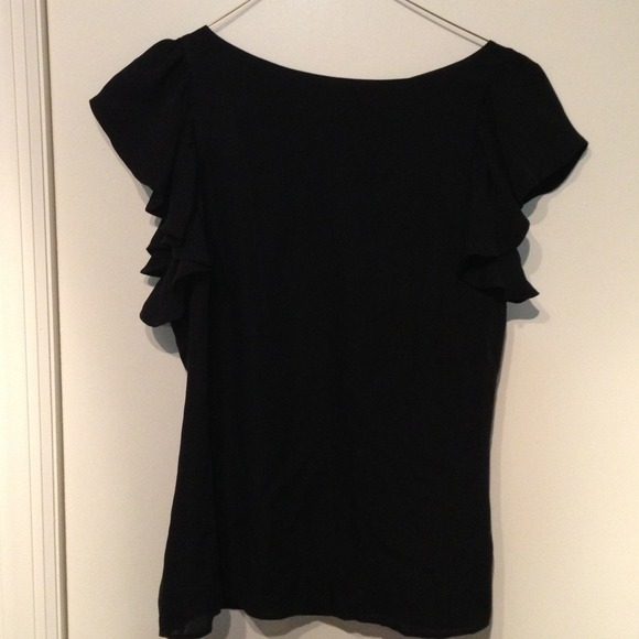 Black silk shirt with ruffles