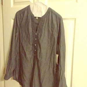 *Reserved*Chambray tunic,stripe sweater w/sequins