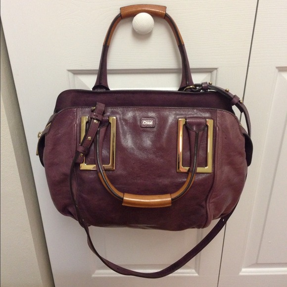 🚫SOLD🚫Chloe Ethel in Plum leather and orange