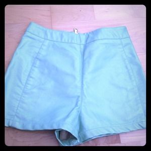 High waisted fake leather shorts