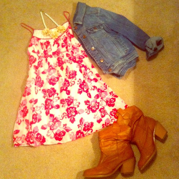 Sophie Max Floral Pink and White Tank Dress