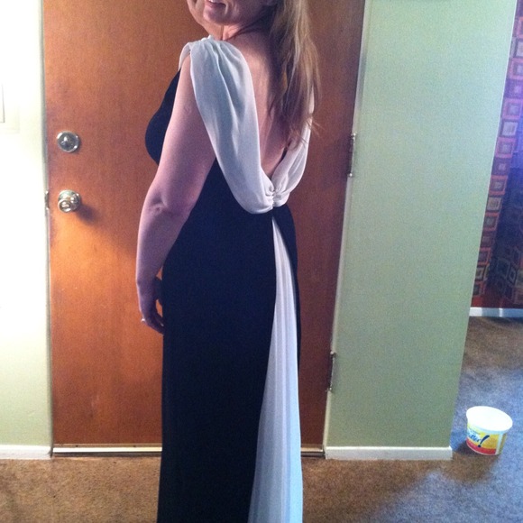 Elegant black velvet evening gown