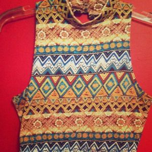 Tribal print crop top