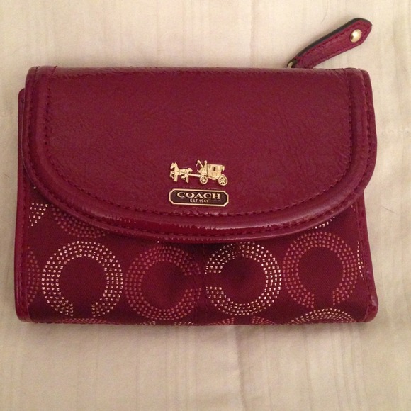 Red coach wallet