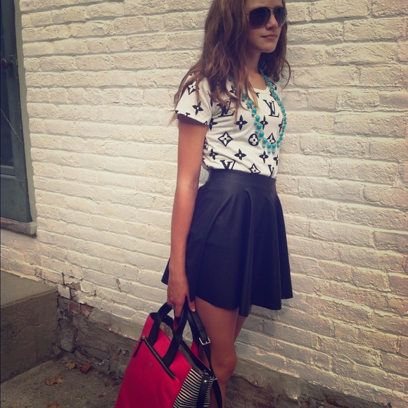Luxe Lizzie's Dresses & Skirts - TRENDY! Faux Leather High Waisted Skater Skirt