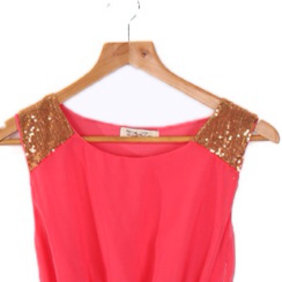 New beautiful green gold asymmetrical dress💛💜 - Picture 2 of 4