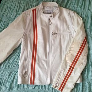 Wilson's white leather motorcycle jacket