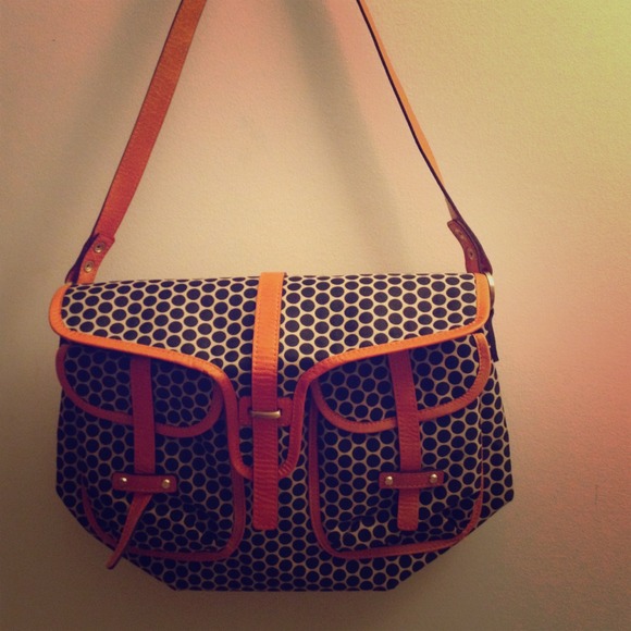 Large bag in black, beige, and orange :)