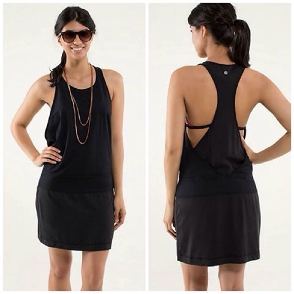 lululemon athletica Dresses Nwt Lululemon Black Blissed Out Dress Sz