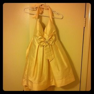 Charlotte Russe Creme Bow Halter Dress
