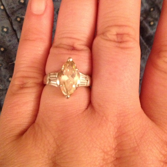 Pink and white CZ ring - Picture 1 of 3