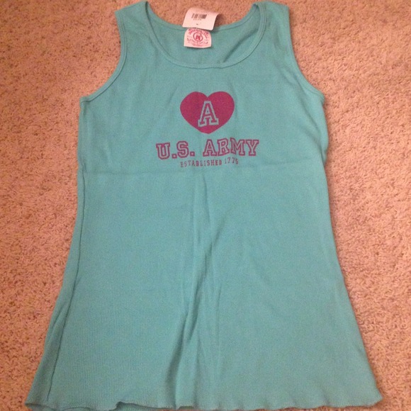 Cute army tank size medium Tiffany blue w/ pink