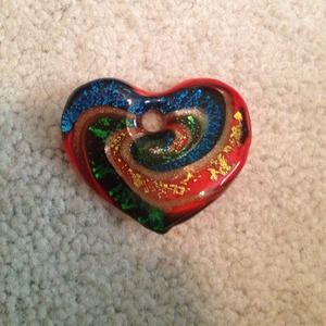 Glass heart charm
