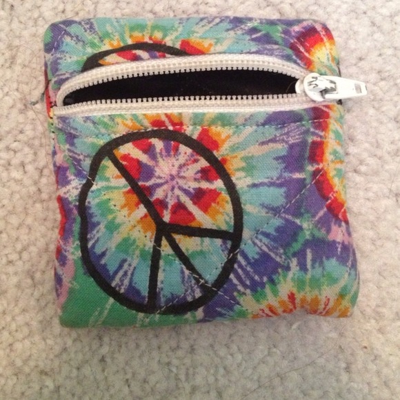 Homemade peace sign coin purse