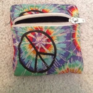 Homemade peace sign coin purse