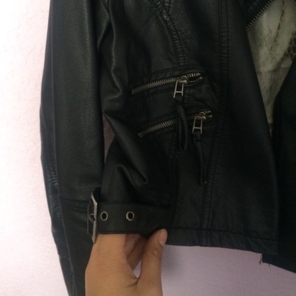 Black Faux Leather Jacket - Picture 4 of 4