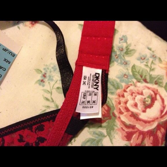 DKNY lace  sexy red see thru bra TRADED - Picture 3 of 4