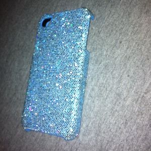 Baby blue Sparkely iPhone 4 case