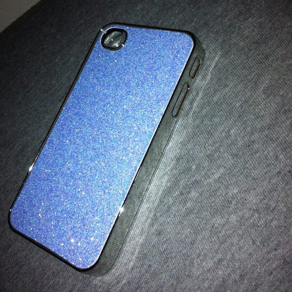 Baby blue sparkly iphone 4 case