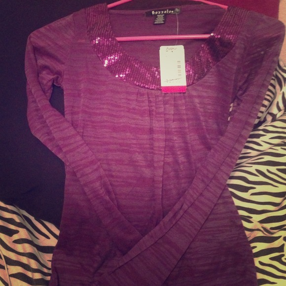 🎀Long Sleeve Purple Zebra Top🎀