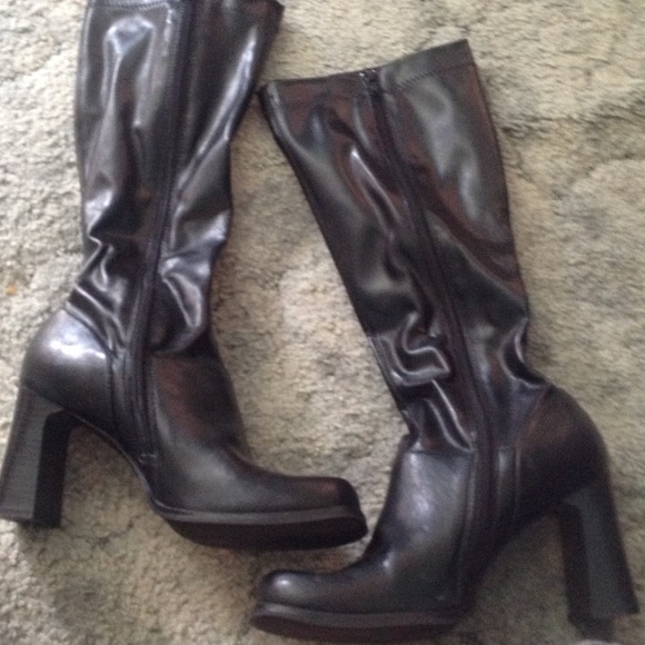 Black high heel boots