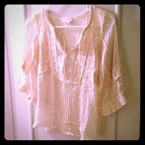 SOLD ****Anthropologie silk peasant blouse xs