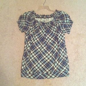 Worthington blouse. Dark blue/greens. Small.