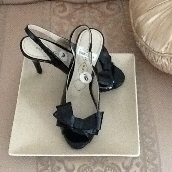 Chinese Laundry black open toe heels