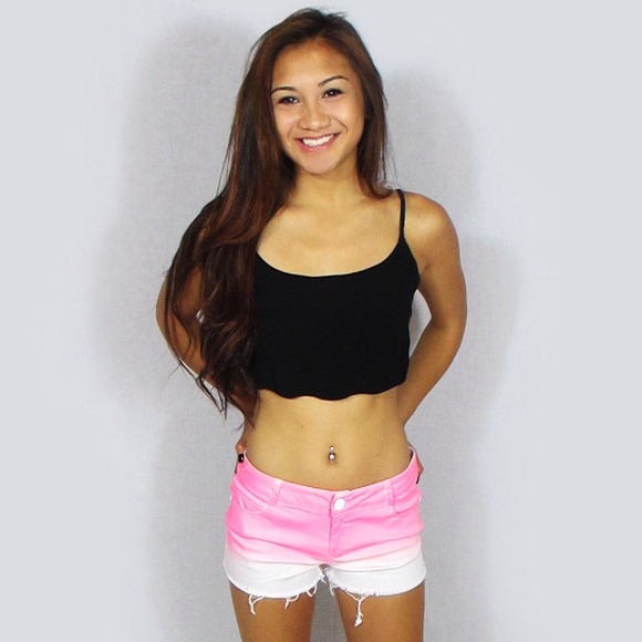 Pink Ombré Cut-off Shorts - Picture 3 of 3