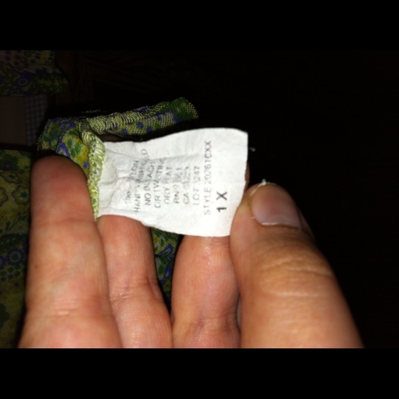 Sweet pea top- green and blue-size l - Picture 4 of 4