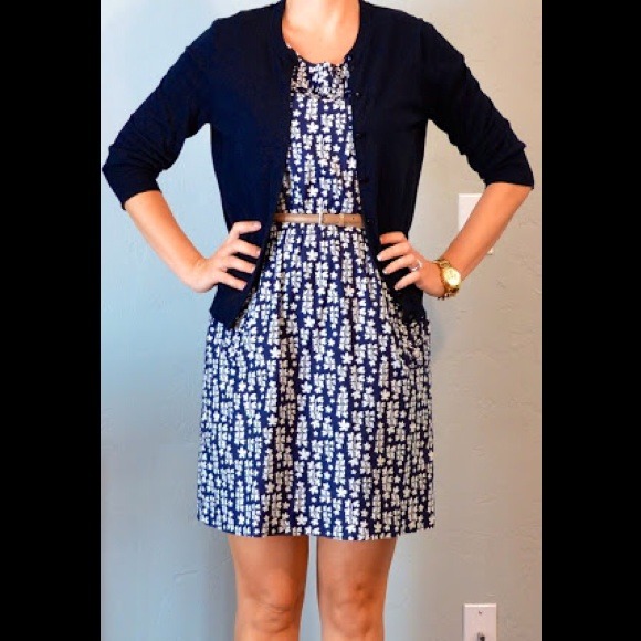 ***DONATED****jcrew navy sweater w rosettes