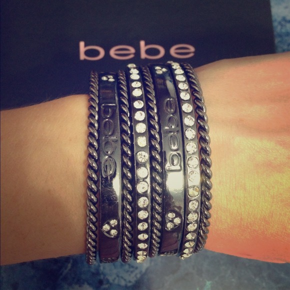 BEBE BRACELETS 2 SETS GUNMETAL AND GOLD total 16