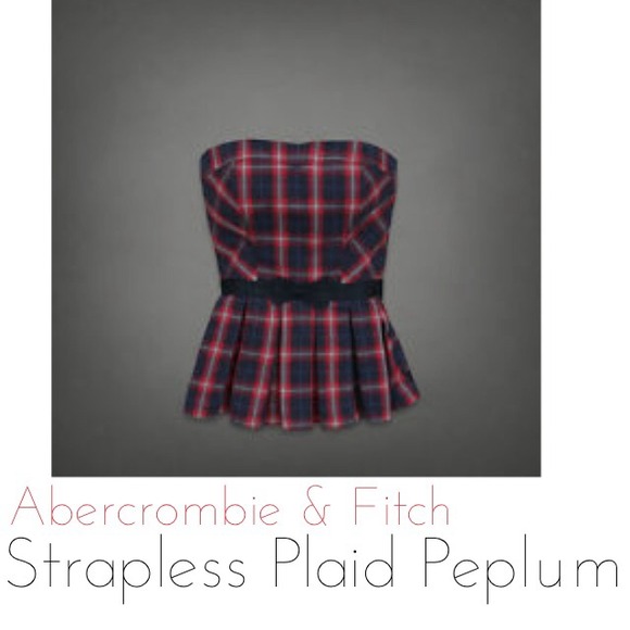 SOLD trapless Plaid Peplum Abercrombie & Fitch Top