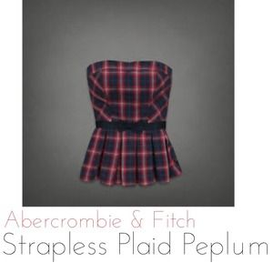 SOLD trapless Plaid Peplum Abercrombie & Fitch Top