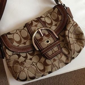 Authentic Coach Brown Small Signature Shoulder Bag