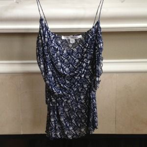 DIANEvonFURSTENBURG draped 100%silk spaghettistrap