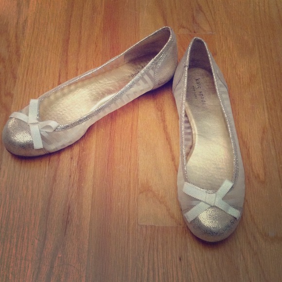 Kate Spade gold flats