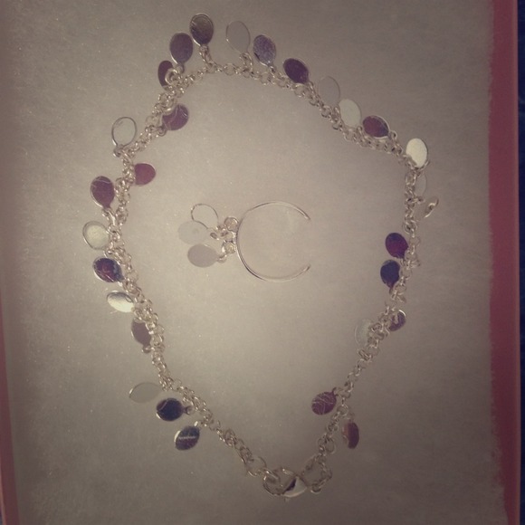 Sterling silver ankle bracelet and toe ring