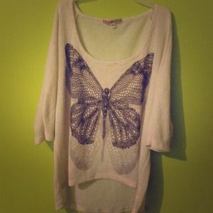 Glittery Butterfly Crop Top