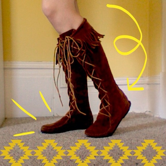 Knee-length Minnetonka Moccasins