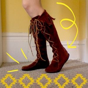 Knee-length Minnetonka Moccasins