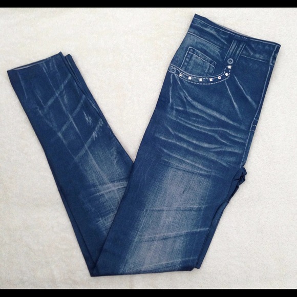 Denim leggings