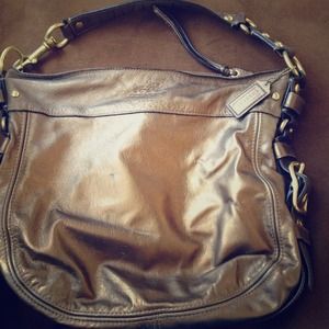 Gold coach leather bag