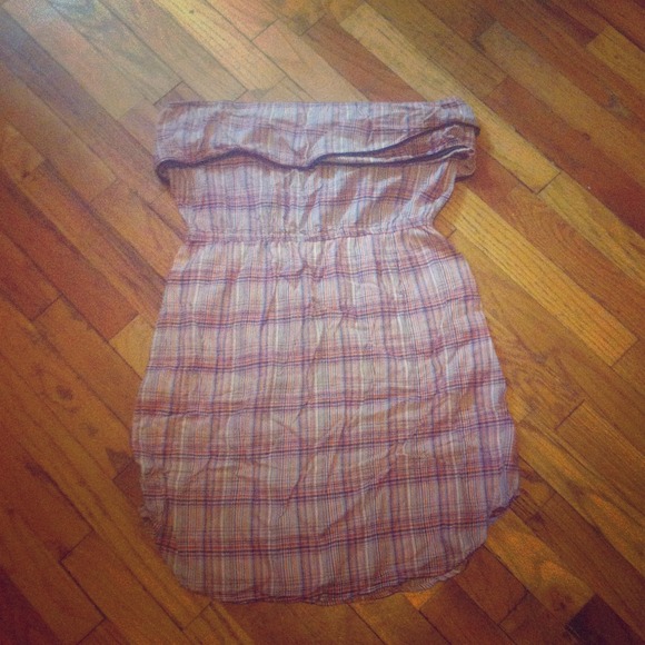 Strapless plaid Roxy dress