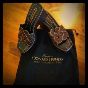 Donald Pliner Leather Wedges - like new!