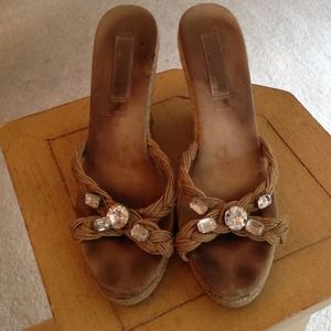 Michael Kors jeweled crystal wedge