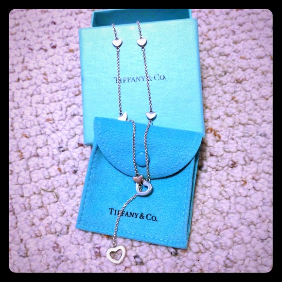 Authentic Tiffany and Co. Heart lariat necklace