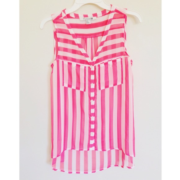 SOLD Pink & White Striped Top