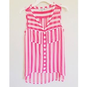 SOLD Pink & White Striped Top